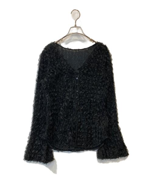 Ameri（アメリ）Ameri (アメリ) FURYL JACQUARD TOP フリルジャガードトップス 0225204560230 ブラック サイズ:FREEの古着・服飾アイテム