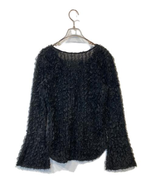 Ameri（アメリ）Ameri (アメリ) FURYL JACQUARD TOP フリルジャガードトップス 0225204560230 ブラック サイズ:FREEの古着・服飾アイテム
