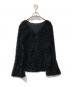 Ameri（アメリ）の古着「FURYL JACQUARD TOP フリルジャガードトップス 0225204560230」｜ブラック