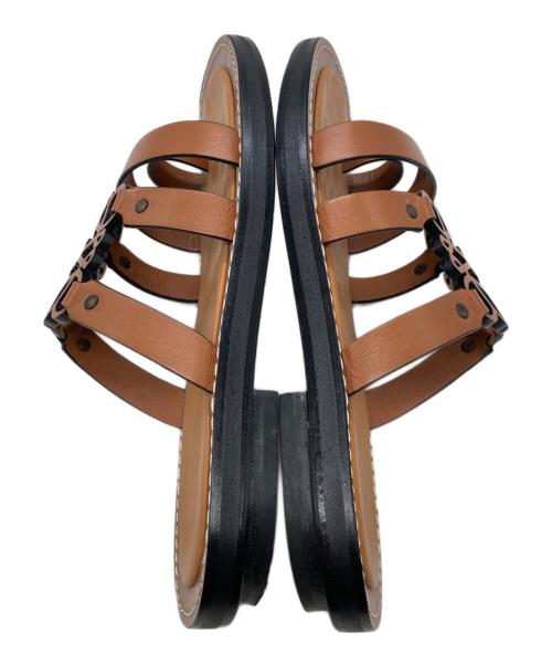 LOEWE（ロエベ）LOEWE (ロエベ) アナグラムレザーサンダル アナグラム 1419995 ブラウン サイズ:36の古着・服飾アイテム