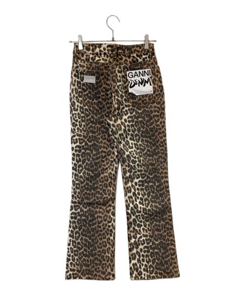 GANNI（ガニー）Ganni (ガニー) Betzy Cropped  レオパードクロップドデニムパンツ」 32-04-24-04002 ブラウン サイズ:25 未使用品の古着・服飾アイテム