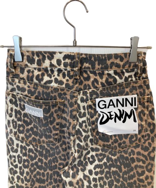 GANNI（ガニー）Ganni (ガニー) Betzy Cropped  レオパードクロップドデニムパンツ」 32-04-24-04002 ブラウン サイズ:25 未使用品の古着・服飾アイテム