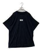 MM6 Maison Margielaエムエムシックスメゾンマルジェラ）の古着「ナンバーロゴ クルーネックT S52GC0267 S24312」｜ブラック