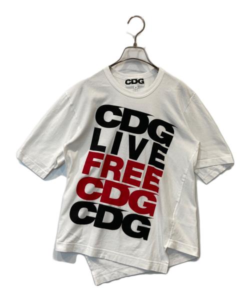 CDG（シーディージー）CDG (シーディージー) CDG LIVE FREE プリントTシャツ SB-T003 ホワイト サイズ:Mの古着・服飾アイテム