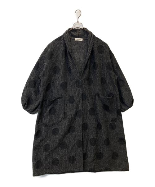 tumugu（ツムグ）tumugu (ツムグ) ヘリンボンドットジャガード ガウンコート TB22340 グレー サイズ:FREEの古着・服飾アイテム