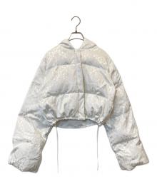 Rose Muse（ロゼミューズ）の古着「jacquard eco down jacket ジャガード織りのエコダウンジャケット RM244JK1105」｜ホワイト