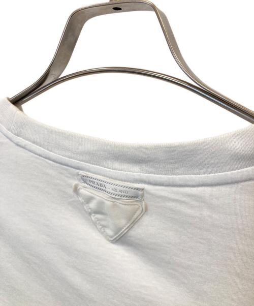 PRADA（プラダ）PRADA (プラダ) トライアングルロゴ クルーネックTシャツ UJM492 S181 ホワイト サイズ:XLの古着・服飾アイテム
