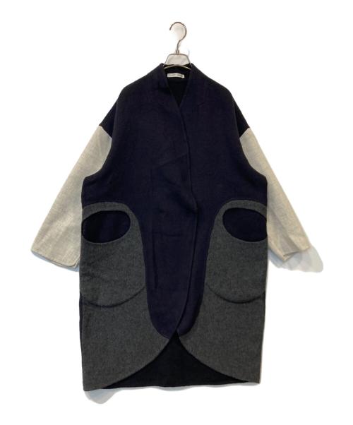 tsumori chisato（ツモリチサト）tsumori chisato (ツモリチサト) ウールドッキングロングコート TC83FA203 ネイビー サイズ:2の古着・服飾アイテム
