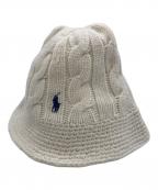 POLO RALPH LAURENポロ・ラルフローレン）の古着「ケーブルニット コットン バケット ハット」｜アイボリー