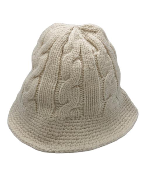 POLO RALPH LAUREN（ポロ・ラルフローレン）POLO RALPH LAUREN (ポロ・ラルフローレン) ケーブルニット コットン バケット ハット アイボリーの古着・服飾アイテム