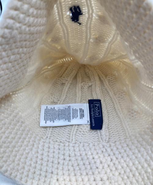 POLO RALPH LAUREN（ポロ・ラルフローレン）POLO RALPH LAUREN (ポロ・ラルフローレン) ケーブルニット コットン バケット ハット アイボリーの古着・服飾アイテム
