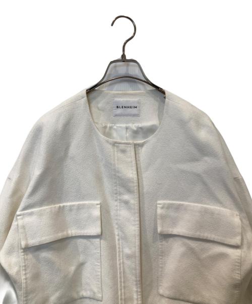 BLENHEIM（ブレンヘイム）BLENHEIM (ブレンヘイム) ジョーゼットノーカラージャケット　U130-006 ホワイト サイズ:Sの古着・服飾アイテム