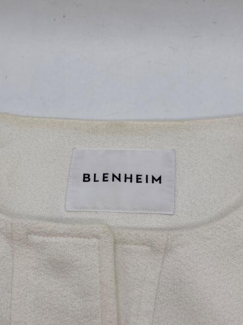 BLENHEIM（ブレンヘイム）BLENHEIM (ブレンヘイム) ジョーゼットノーカラージャケット　U130-006 ホワイト サイズ:Sの古着・服飾アイテム