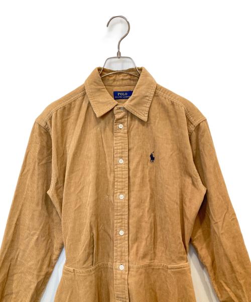 POLO RALPH LAUREN（ポロ・ラルフローレン）POLO RALPH LAUREN (ポロ・ラルフローレン) コーデュロイシャツワンピース ブラウンの古着・服飾アイテム