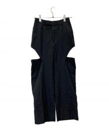 JOHN LAWRENCE SULLIVAN（ジョン ローレンス サリバン）の古着「WOOL HOLLOWED OUT TROUSERS　2C017-0122-11」｜ダークグレー