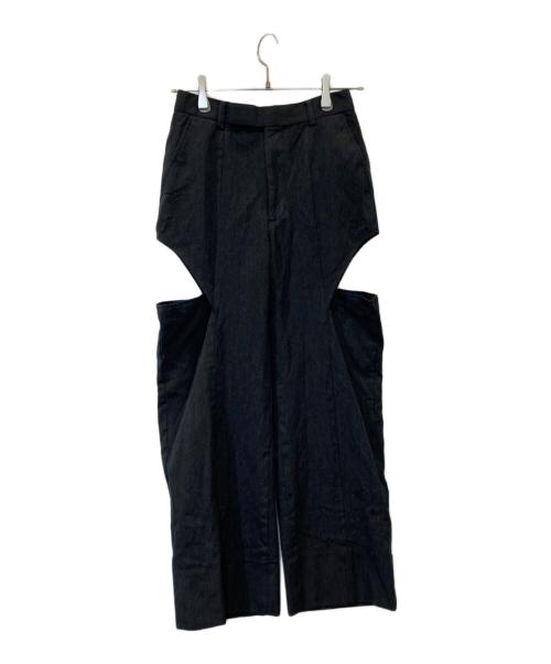 JOHN LAWRENCE SULLIVAN（ジョン ローレンス サリバン）JOHN LAWRENCE SULLIVAN (ジョン ローレンス サリバン) WOOL HOLLOWED OUT TROUSERS　2C017-0122-11 ダークグレー サイズ:Sの古着・服飾アイテム
