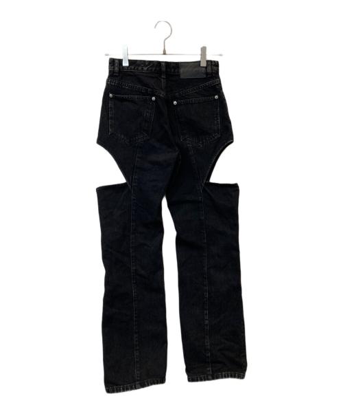 JOHN LAWRENCE SULLIVAN（ジョン ローレンス サリバン）JOHN LAWRENCE SULLIVAN (ジョン ローレンス サリバン) WASHED DENIM HOLLOWED OUT PANTS　2C021-0322-36 ブラック サイズ:Sの古着・服飾アイテム