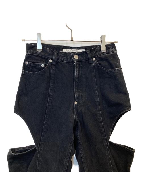 JOHN LAWRENCE SULLIVAN（ジョン ローレンス サリバン）JOHN LAWRENCE SULLIVAN (ジョン ローレンス サリバン) WASHED DENIM HOLLOWED OUT PANTS　2C021-0322-36 ブラック サイズ:Sの古着・服飾アイテム
