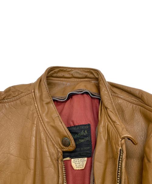 Brooks Leather Sportswear（ブルックス）Brooks Leather Sportswear (ブルックス) シングルライダースジャケット キャラメル サイズ:不明の古着・服飾アイテム