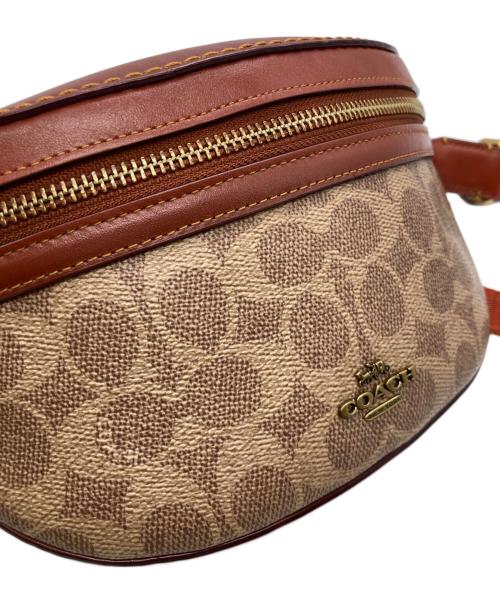 COACH（コーチ）COACH (コーチ) シグネチャーボディバッグ 39937 ベージュ×ブラウンの古着・服飾アイテム