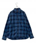 THE NORTH FACEザ ノース フェイス）の古着「ロングスリーブフランネルオンブレチェックシャツ　NR62630」｜ネイビー
