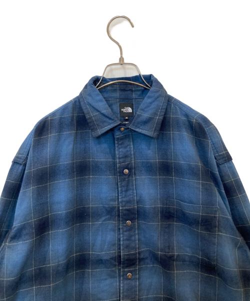 THE NORTH FACE（ザ ノース フェイス）THE NORTH FACE (ザ ノース フェイス) ロングスリーブフランネルオンブレチェックシャツ　NR62630 ネイビー サイズ:Mの古着・服飾アイテム
