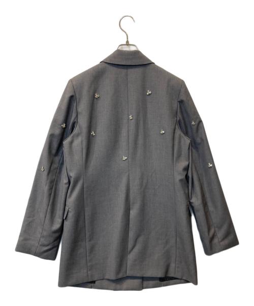 Noela（ノエラ）Noela (ノエラ) ビジューダブルジャケット 5554190 グレー サイズ:Mの古着・服飾アイテム