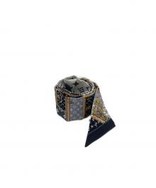 LOUIS VUITTON（ルイ ヴィトン）の古着「バンドーBB レッツ ゴー  /  シルクスカーフ M76442」｜ホワイト×ブラック