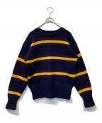 POLO RALPH LAURENポロ・ラルフローレン）の古着「ウールボーダーニット」｜ネイビー