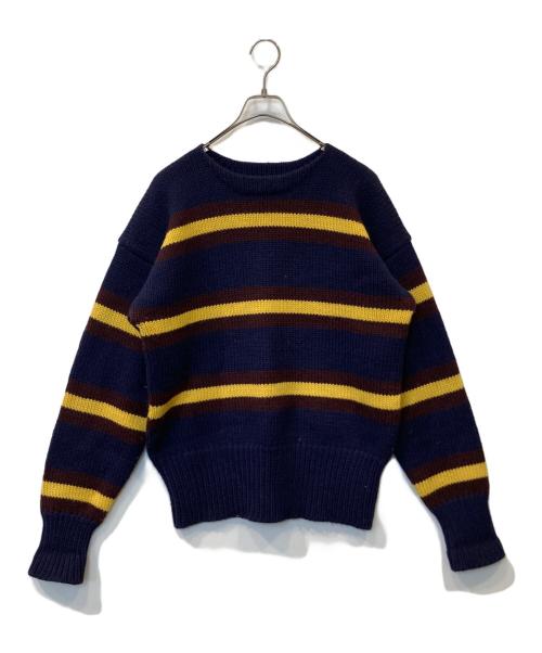 POLO RALPH LAUREN（ポロ・ラルフローレン）POLO RALPH LAUREN (ポロ・ラルフローレン) ウールボーダーニット ネイビー サイズ:Mの古着・服飾アイテム