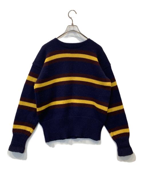 POLO RALPH LAUREN（ポロ・ラルフローレン）POLO RALPH LAUREN (ポロ・ラルフローレン) ウールボーダーニット ネイビー サイズ:Mの古着・服飾アイテム
