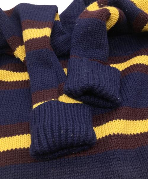 POLO RALPH LAUREN（ポロ・ラルフローレン）POLO RALPH LAUREN (ポロ・ラルフローレン) ウールボーダーニット ネイビー サイズ:Mの古着・服飾アイテム