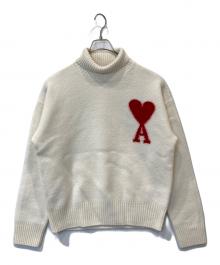 AMI PARIS（アミ パリス）の古着「ADC FUNNEL NECK SWEATER　BFUKS402.018」｜アイボリー