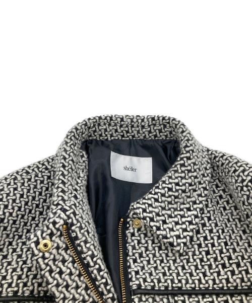 sheller（シェリエ）sheller (シェリエ) Leather combination tweed jacket 241085 ブラック サイズ:FREE 未使用品の古着・服飾アイテム
