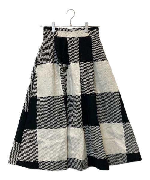 sheller（シェリエ）sheller (シェリエ) ギンガムチェック ロングスカート 311047 ブラック×ホワイト サイズ:Sの古着・服飾アイテム