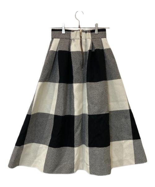 sheller（シェリエ）sheller (シェリエ) ギンガムチェック ロングスカート 311047 ブラック×ホワイト サイズ:Sの古着・服飾アイテム