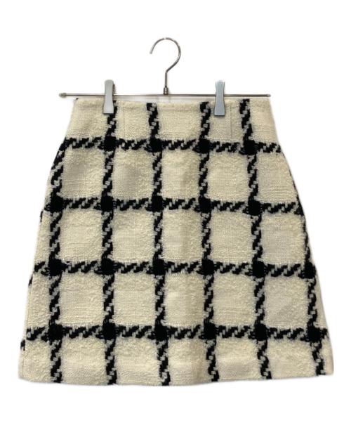 sheller（シェリエ）sheller (シェリエ) チェックツィードミニスカート 311093 ホワイト サイズ:M 未使用品の古着・服飾アイテム