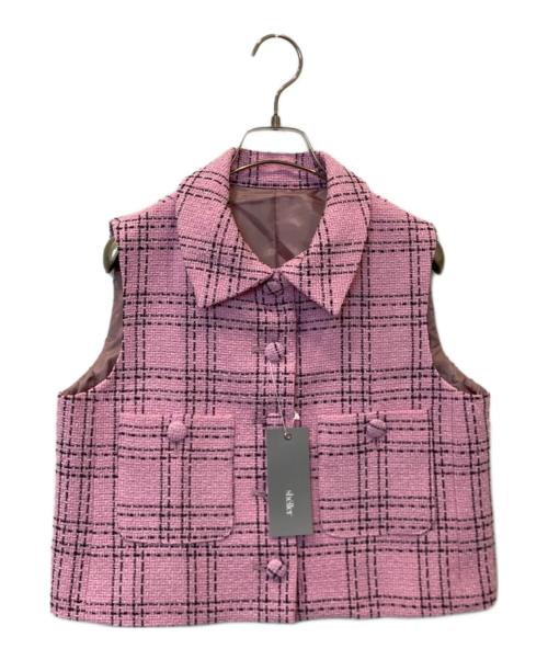 sheller（シェリエ）sheller (シェリエ) ツイードベスト 241060 ピンク サイズ:FREE 未使用品の古着・服飾アイテム