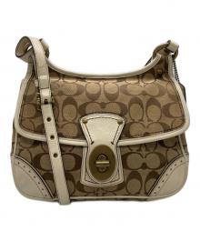 COACH（コーチ）の古着「シグネチャーショルダーバッグ 10556」｜ベージュ