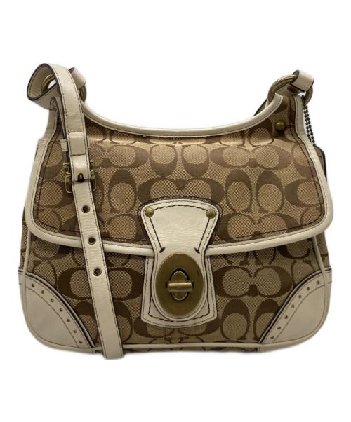 COACH（コーチ）COACH (コーチ) シグネチャーショルダーバッグ 10556 ベージュの古着・服飾アイテム