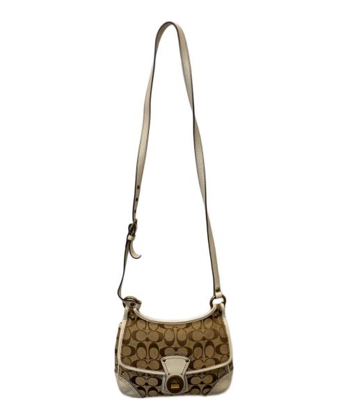 COACH（コーチ）COACH (コーチ) シグネチャーショルダーバッグ 10556 ベージュの古着・服飾アイテム
