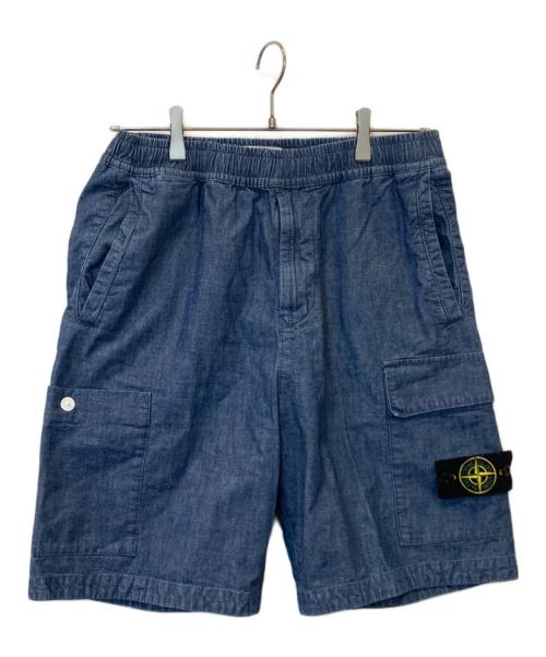 STONE ISLAND（ストーンアイランド）STONE ISLAND (ストーンアイランド) Chambray Canvas Bermuda Shorts インディゴ サイズ:W30の古着・服飾アイテム
