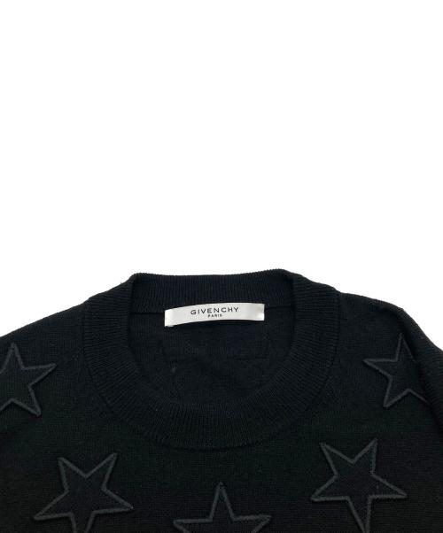 GIVENCHY（ジバンシィ）GIVENCHY (ジバンシィ) ロゴ スターワッペン付きニット BM904C4Y11 ブラック サイズ:Lの古着・服飾アイテム