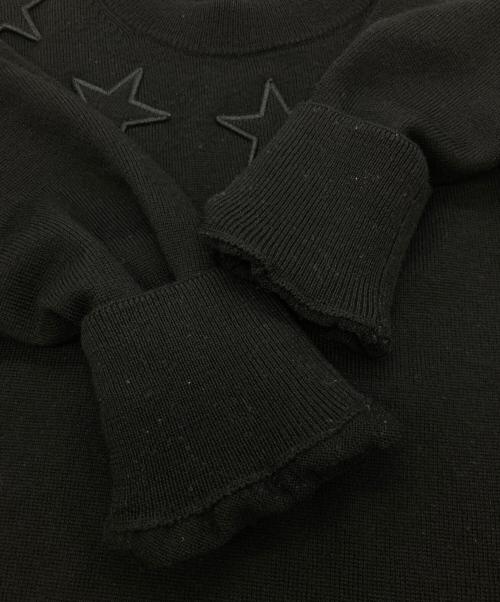 GIVENCHY（ジバンシィ）GIVENCHY (ジバンシィ) ロゴ スターワッペン付きニット BM904C4Y11 ブラック サイズ:Lの古着・服飾アイテム