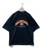 BALENCIAGAバレンシアガ）の古着「ヴィンテージ加工ロゴプリントTシャツ 612966 TLVJ1」｜ブラック