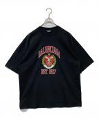 BALENCIAGAバレンシアガ）の古着「カレッジロゴプリントTシャツ 612966 TLV89」｜ブラック