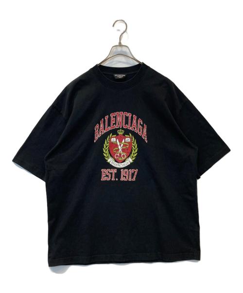 BALENCIAGA（バレンシアガ）BALENCIAGA (バレンシアガ) カレッジロゴプリントTシャツ 612966 TLV89 ブラック サイズ:Mの古着・服飾アイテム