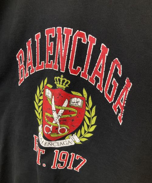 BALENCIAGA（バレンシアガ）BALENCIAGA (バレンシアガ) カレッジロゴプリントTシャツ 612966 TLV89 ブラック サイズ:Mの古着・服飾アイテム