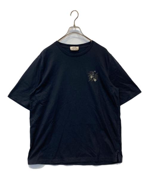 HERMES（エルメス）HERMES (エルメス) 23SS CHEVAUX EN SYMETRIE / シュヴォーアンシンメトリーTシャツ ブラック サイズ:XLの古着・服飾アイテム