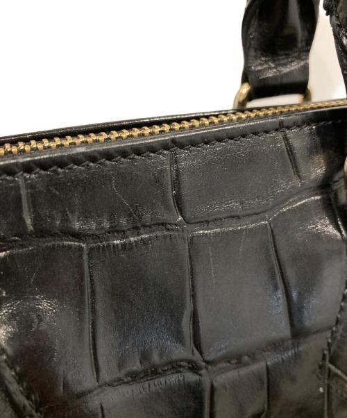 Vivienne Westwood（ヴィヴィアンウエストウッド）Vivienne Westwood (ヴィヴィアンウエストウッド) クロコ型押しオーブロゴハンドバッグ ブラックの古着・服飾アイテム